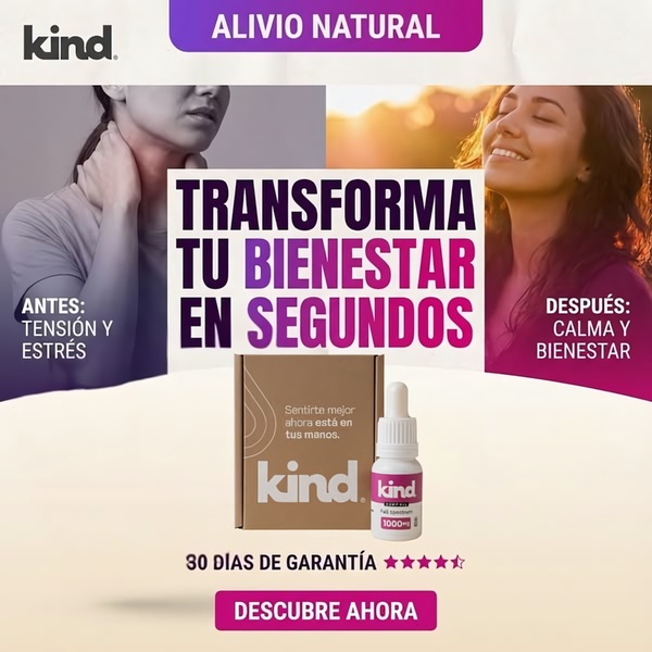 A split-screen comparison showing a user experiencing stress versus calm, positioning the CBD oil as a fast-acting solution for wellness.